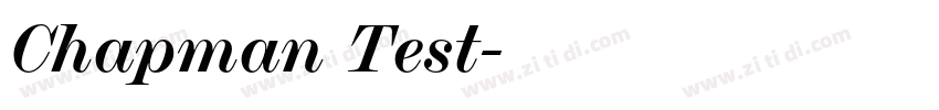 Chapman Test字体转换 Chapman Test字体转换